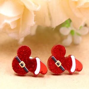 Mickey Mouse Santa Stud Earrings